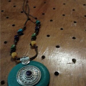 Artisan Silver and Turquoise Necklace with Multicolor Beads
